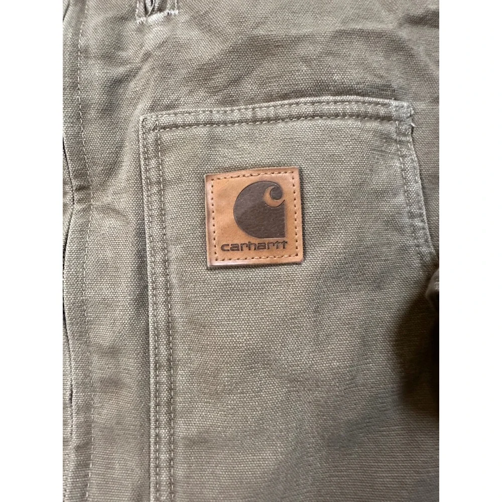 Carhartt Ridge Coat Mens Large Brown Sherpa Lined Canvas Work Jacket C61 FRB